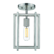  6070-1SF PW-PW - Tribeca 1-Light Semi-Flush in Pewter with Pewter Accents